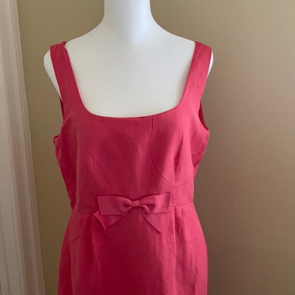 LK Bennett sleeveless coral silk & linen dress 8 - Picture 2 of 8